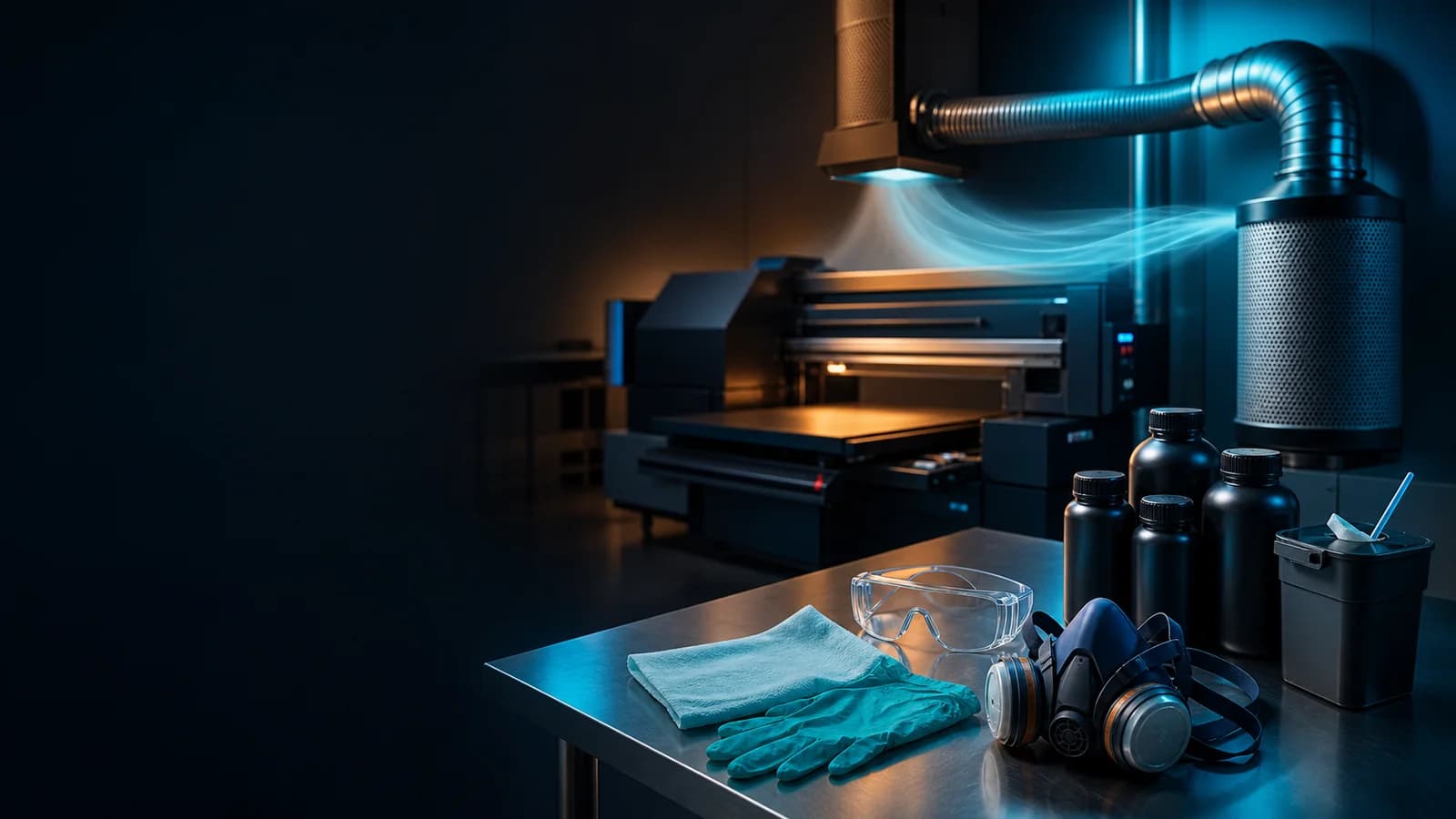 UV printer ventilation and safety planning
