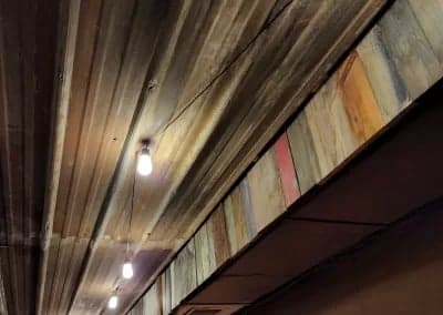 Corrugated Metal interior design with Govee patio lights