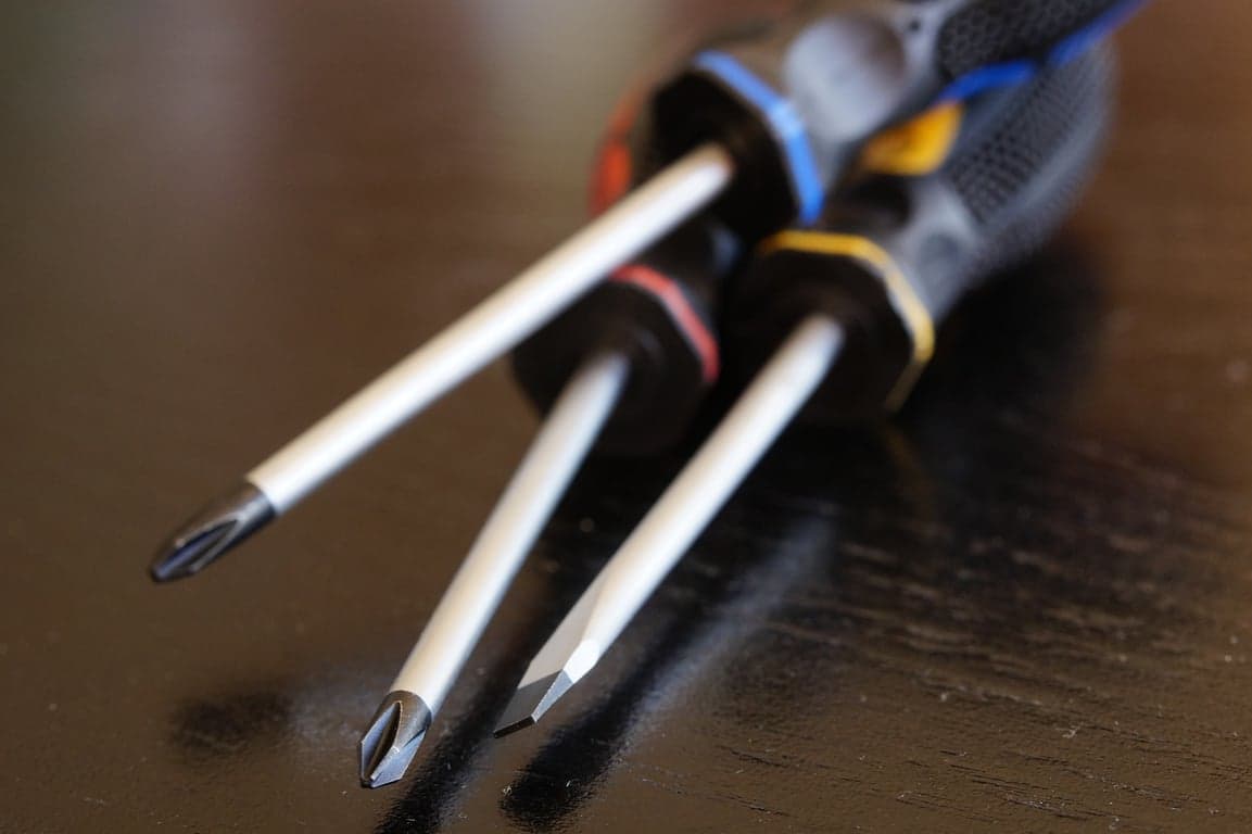 Close up of screwdriver tips