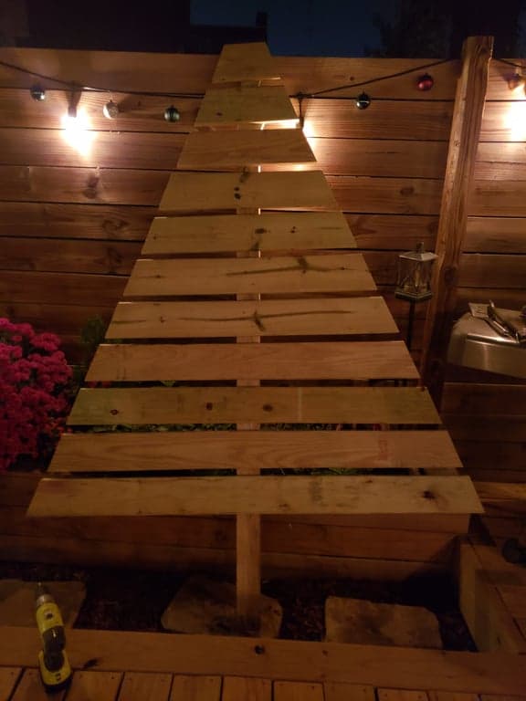 Scrap wood Christmas Trees decorated