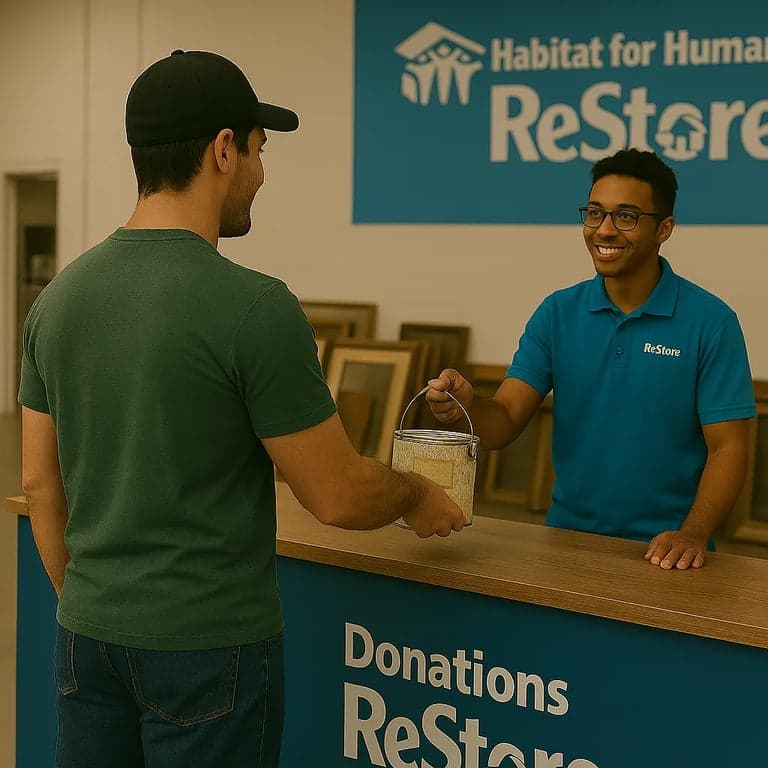 Donating paint to Habitat for Humanity ReStore