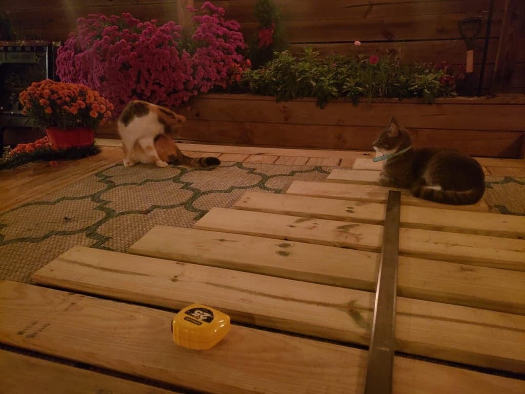 Folding sawhorse with wood materials