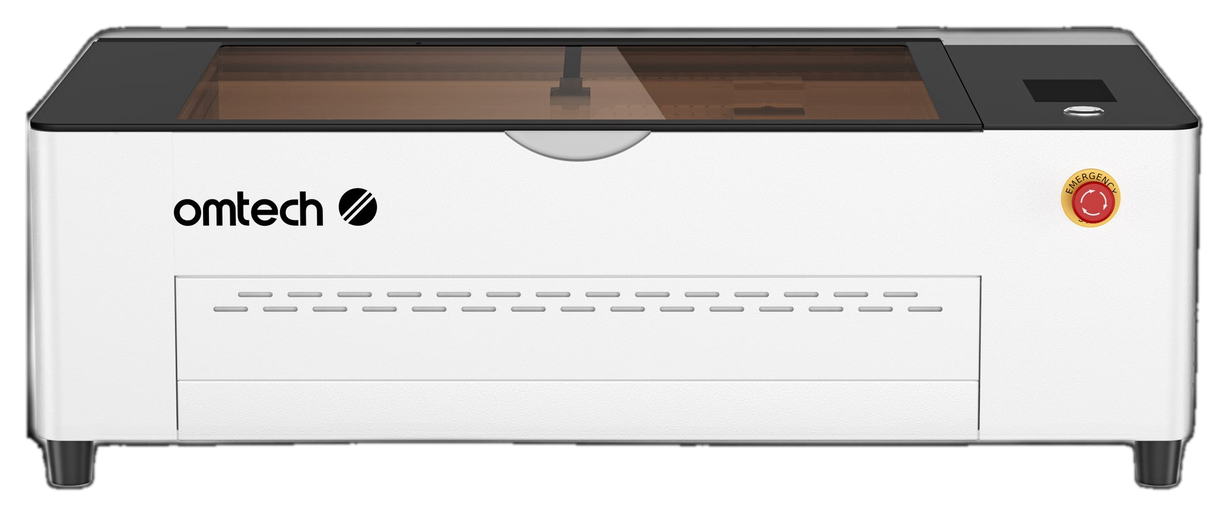 Official OMTech Polar 2 desktop CO₂ laser product cutout.